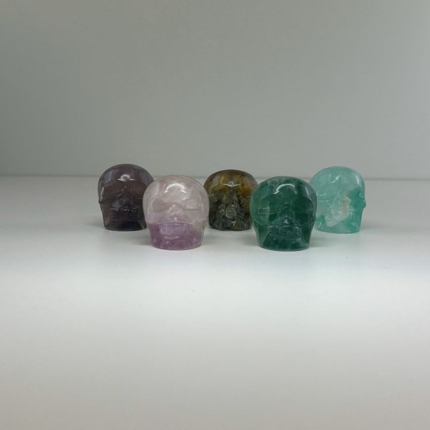 FLUORITE, CALCITE YELLOW SKULL