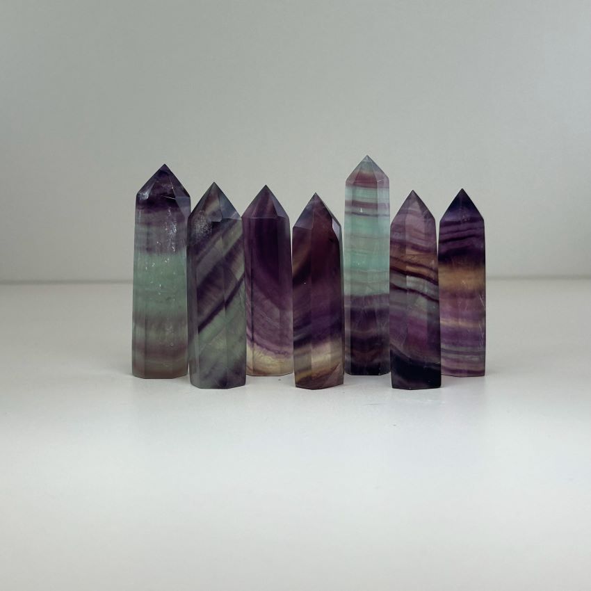 LIGHT RAINBOW FLUORITE POINTS